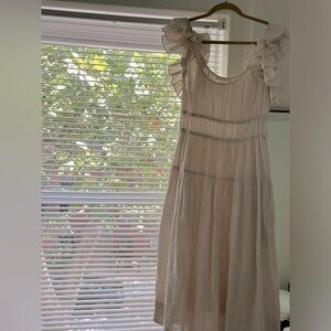 Ulla Johnson ruffle sleeve linen dress